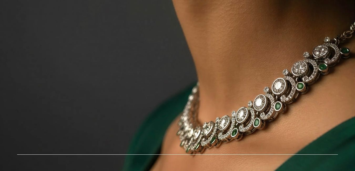 Model wearing Gram Glam jewelry